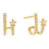 14K Gold Diamond Shooting Star Stud Earring 14K - Adina Eden's Jewels