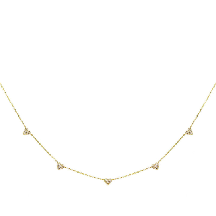 14K Gold Diamond Multi Heart Necklace 14K - Adina Eden's Jewels