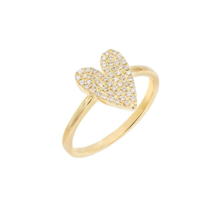 14K Gold / 8 Diamond Heart Ring 14K - Adina Eden's Jewels