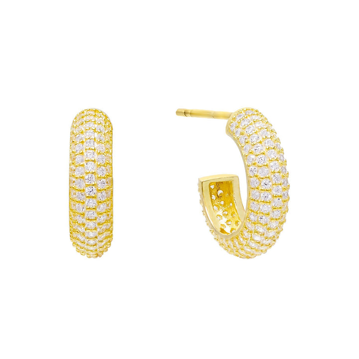 Gold CZ Mini Hoop Earring - Adina Eden's Jewels