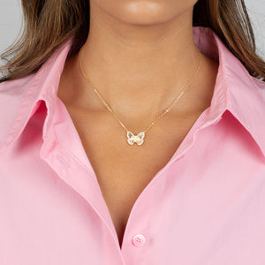  Pave Ridged Butterfly Necklace - Adina Eden's Jewels