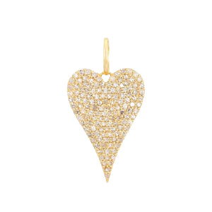 14K Gold Diamond Jumbo Heart Charm 14K - Adina Eden's Jewels