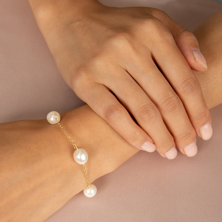  Large Pearl Chain Bracelet - Adina Eden's Jewels