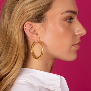  Adina Eden Eden Chunky Hollow Twisted Hoop Earring - Adina Eden's Jewels