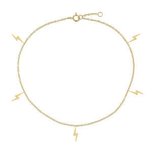 Gold Lightning Anklet - Adina Eden's Jewels
