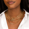  Colored CZ Script Name Paperclip Necklace - Adina Eden's Jewels
