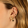  CZ X Solid Wide Huggie Earring - Adina Eden's Jewels