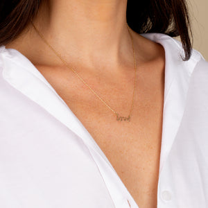  Love Script Nameplate Necklace 14K - Adina Eden's Jewels