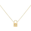 14K Gold Diamond Starburst Lock Necklace 14K - Adina Eden's Jewels