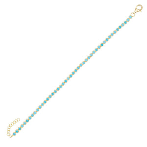 Turquoise Colored Bezel Tennis Bracelet - Adina Eden's Jewels