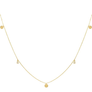 14K Gold Disc Bezel Choker 14K - Adina Eden's Jewels