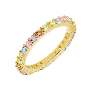 Multi-Color / 8 Pastel Rainbow Band - Adina Eden's Jewels