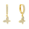 Gold Pavé Butterfly Huggie Earring - Adina Eden's Jewels