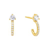  Stone Hoop Stud Earring - Adina Eden's Jewels