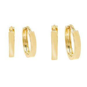 Combo Solid Huggie Earring Combo Set 14K - Adina Eden's Jewels