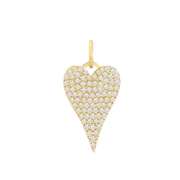14K Gold / Medium Diamond Heart Charm 14K - Adina Eden's Jewels