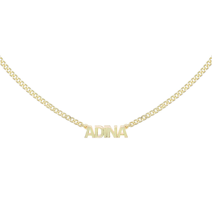 Gold / 1 Mini Nameplate Choker - Adina Eden's Jewels