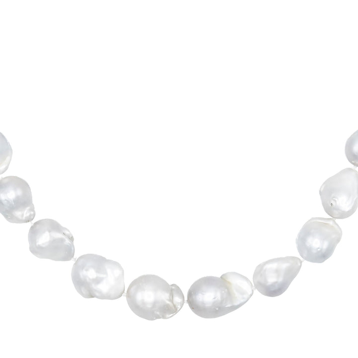 Pearl White Large Baroque Pearl Necklace - Adina Eden's Jewels