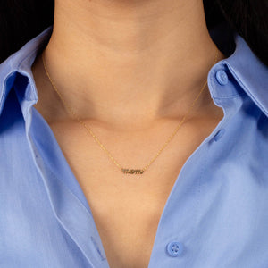  Mini Mom Nameplate Necklace 14K - Adina Eden's Jewels