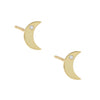 Gold CZ Moon Stud Earring - Adina Eden's Jewels