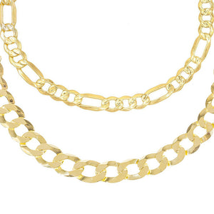 Gold XL Cuban X Figaro Anklet Combo Set - Adina Eden's Jewels