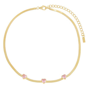  Heart x Herringbone Necklace - Adina Eden's Jewels