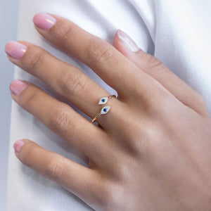  Double Evil Eye Ring - Adina Eden's Jewels