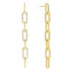Gold Pavé Link Drop Stud Earring - Adina Eden's Jewels