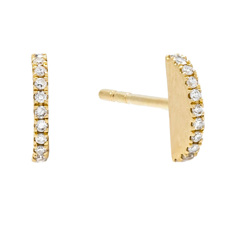  Diamond Semi-Circle Stud Earring 14K - Adina Eden's Jewels