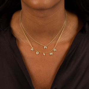  Solid Bubble Letter Initial Necklace - Adina Eden's Jewels