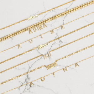  Mini Pavé Block Name Necklace - Adina Eden's Jewels