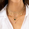  CZ Colored Heart X Pearl Cluster Necklace - Adina Eden's Jewels