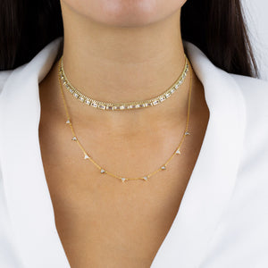  Multi Baguette Cuban Chain Choker - Adina Eden's Jewels