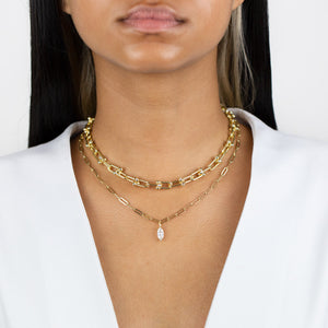  CZ U Chain Link Necklace - Adina Eden's Jewels