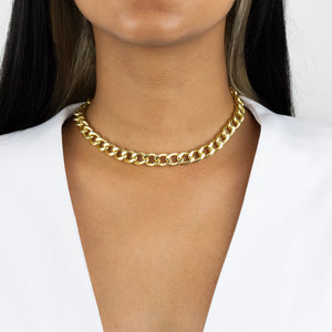  Hollow Chunky Curb Chain Choker - Adina Eden's Jewels