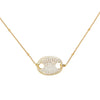 Gold Pavé Oval Pendant Necklace - Adina Eden's Jewels