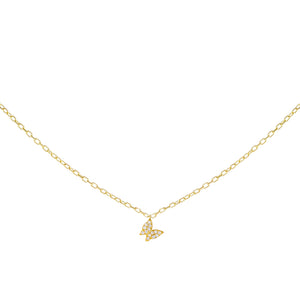 Gold Pavé Tiny Butterfly Necklace - Adina Eden's Jewels