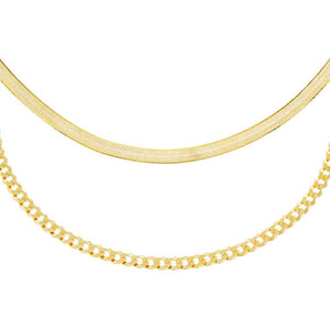 Gold Super Flat Mixed Chain Combo Set - Adina Eden's Jewels