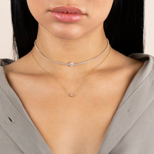  CZ Illusion Circle Tennis Choker 14K - Adina Eden's Jewels