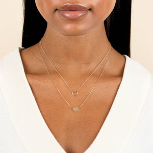  Engravable Heart Necklace 14K - Adina Eden's Jewels