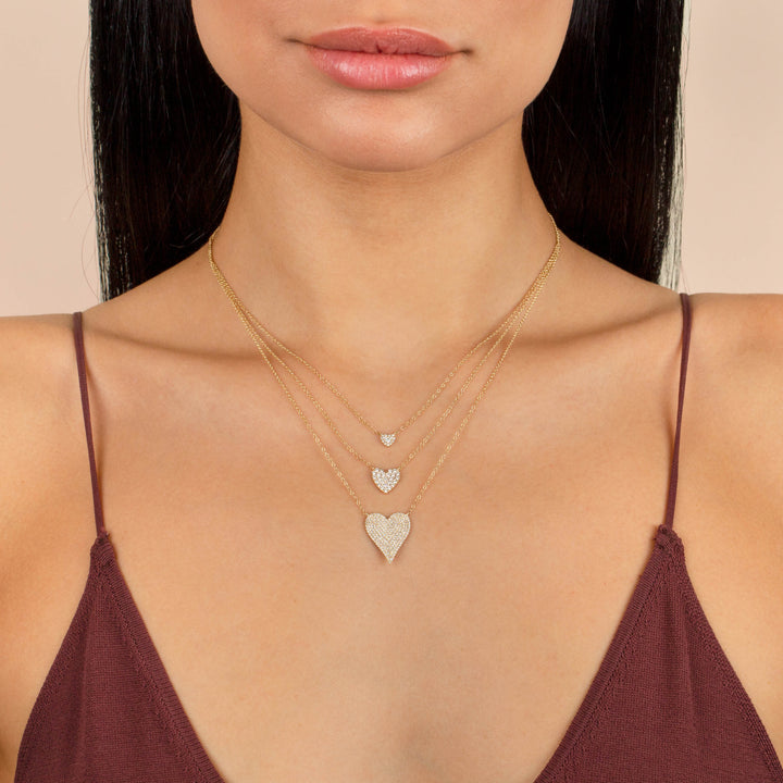  Diamond Large Heart Necklace 14K - Adina Eden's Jewels