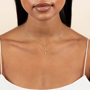  Diamond Illusion Teardrop Necklace 14K - Adina Eden's Jewels