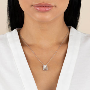  Diamond Illusion Baguette Necklace 14K - Adina Eden's Jewels