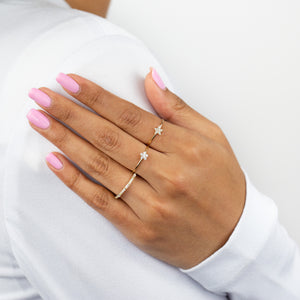  Diamond Dainty Flower Ring 14K - Adina Eden's Jewels