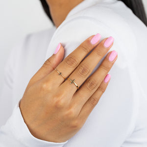  Mini Cross Ring 14K - Adina Eden's Jewels