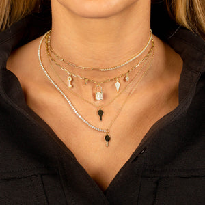  Chain x Tennis Key Necklace - Adina Eden's Jewels