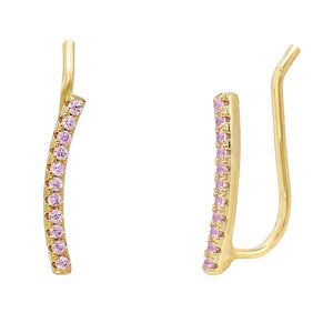 Light Pink Pastel Bar Ear Climber - Adina Eden's Jewels