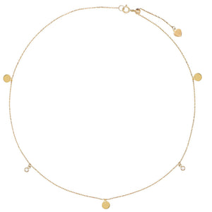  Disc Bezel Choker 14K - Adina Eden's Jewels