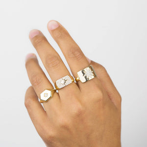  Mini Starburst Signet Ring - Adina Eden's Jewels