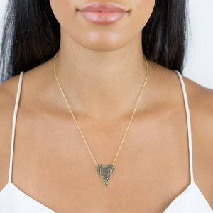  Onyx CZ Heart Necklace - Adina Eden's Jewels